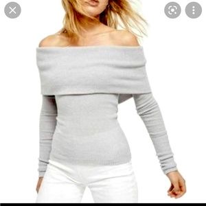 Nordstrom Lieth Plus Size Off The Shoulder Gray Sweater